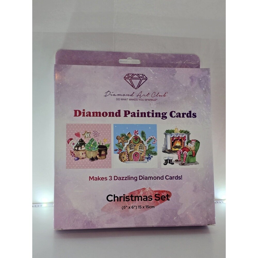 Diamond Art Club Diamond Painting Cards Christmas Set 3 Cards 6x6 Holiday Kit